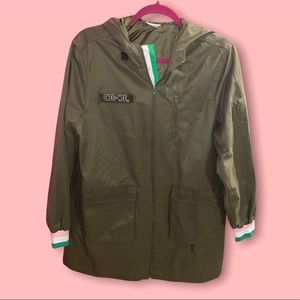Alpha Kappa Alpha Sorority AKA Adjustable Hooded Jacket w/ Pink & Green Details